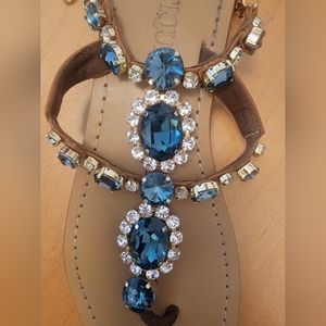 Mystique bedazzled blue sandal
